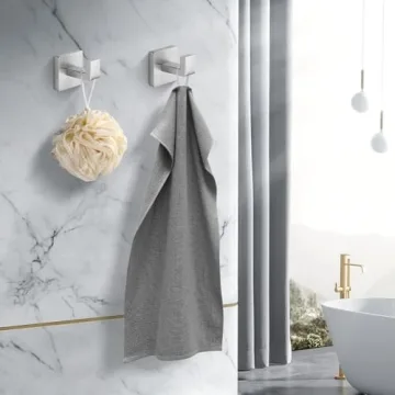 Fenas Stainless Steel Towel Hooks 2 Pack - Dual Functionality