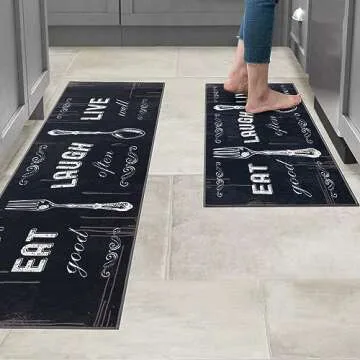 Carvapet 2 Piece Kitchen Rug Set Non-Slip and Stylish