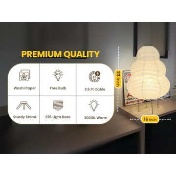 Dimmable Japanese Rice Paper Floor Lantern Lamp