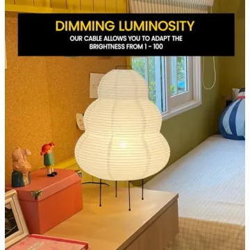 Dimmable Japanese Rice Paper Floor Lantern Lamp