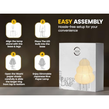 Dimmable Japanese Rice Paper Floor Lantern Lamp