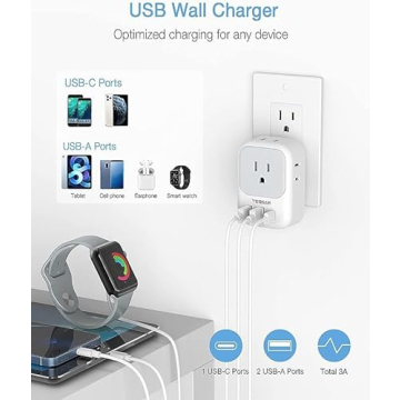 Efficient USB Wall Charger for Home and Travel