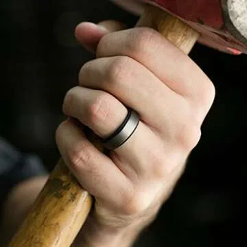 ROQ Silicone Wedding Ring for Men - Comfort Fit & Breathable