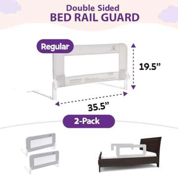 ComfyBumpy Toddler Bed Rail Guard | Bed Rails for Kids, Twin, Full, Queen & King Size Bed - Adjustab...