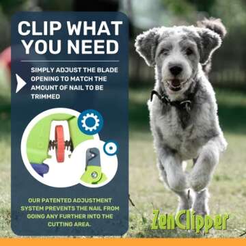 Zen Clipper Precise Safer Pet Nail Trimmer - Fully Adjustable Pet Claw Clipper for Dogs and Cats - T...