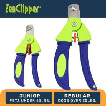 Zen Clipper Precise Safer Pet Nail Trimmer - Fully Adjustable Pet Claw Clipper for Dogs and Cats - Trims only The Amount of Nail You Chose Quick, Clean and Quiet Cut - Patented (Regular)