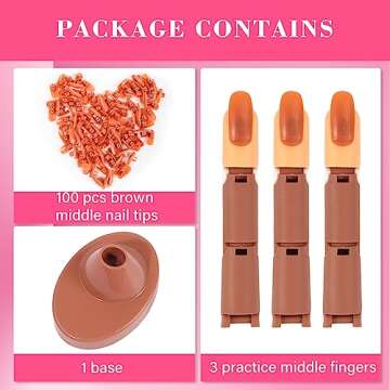 Nail Practice Finger for Acrylic Nails, 3PCS Adjustable Fake Mannequin Fingers with 1PC Acrylic Fing...