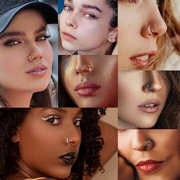 Stylish UBGICIG 9Pcs Nose Rings Hoop for Fashion Lovers