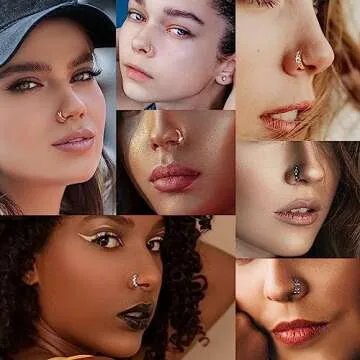 Stylish UBGICIG 9Pcs Nose Rings Hoop for Fashion Lovers