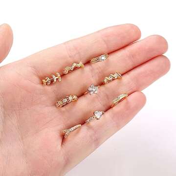 Stylish UBGICIG 9Pcs Nose Rings Hoop for Fashion Lovers