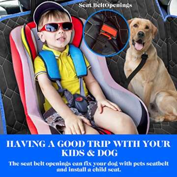 ［Upgraded Version］ Dog Car Seat Cover for Back Seat, 100% Waterproof Back Seat with Mesh Window, Scratch Proof Nonslip Dog Car Hammock for All Cars, Trucks