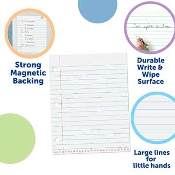 Learning Resources Giant Sized Magnetic Notebook Paper, Durable Write & Wipe, Classroom Whiteboard Accessories, Teaching Aids, 22"L x 28"H