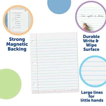 Learning Resources Giant Sized Magnetic Notebook Paper, Durable Write & Wipe, Classroom Whiteboard Accessories, Teaching Aids, 22"L x 28"H