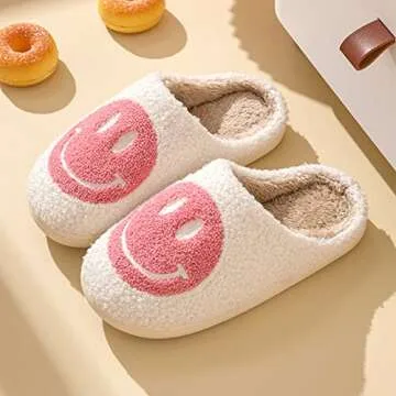 Coundymer Smile Face Slippers Cozy and Cute Comfort