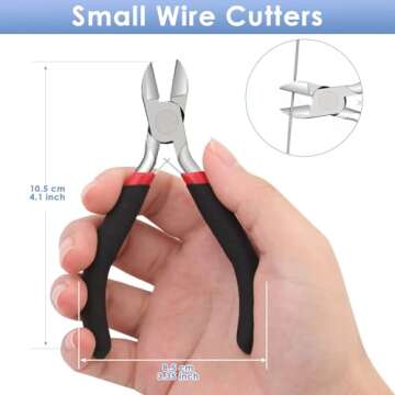 Wire Cutters, Small Side Cutters for Crafts, Flush Cutting Pliers for Jewelry Making, Floral Wire Cutters for Artificial Flowers, Zip Tie Cutters for Cable Tie, Wire Cutting Tool for Guitar Strings