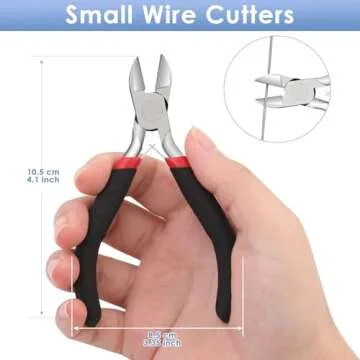Wire Cutters, Small Side Cutters for Crafts, Flush Cutting Pliers for Jewelry Making, Floral Wire Cutters for Artificial Flowers, Zip Tie Cutters for Cable Tie, Wire Cutting Tool for Guitar Strings
