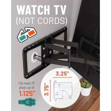 ECHOGEAR in-Wall Cable Management Kit - Includes Power & Low Voltage Cable Management - Hide TV Wires When Mounting A TV - Includes Hole Saw Drill Attachment for Easy Install