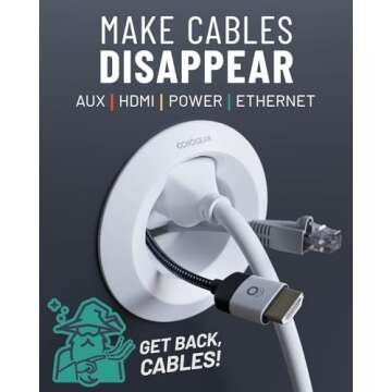 ECHOGEAR in-Wall Cable Management Kit - Includes Power & Low Voltage Cable Management - Hide TV Wires When Mounting A TV - Includes Hole Saw Drill Attachment for Easy Install