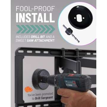 ECHOGEAR in-Wall Cable Management Kit - Includes Power & Low Voltage Cable Management - Hide TV Wires When Mounting A TV - Includes Hole Saw Drill Attachment for Easy Install