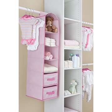 Delta Children Complete Nursery Organization 3-Piece Set, Barely Pink