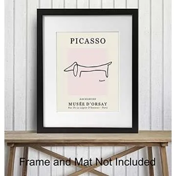 Pablo Picasso Wall Art & Decor - Dog Wall Decor - Mid-Century Modern Room Decor - Abstract Art - Minimalist Wall Decor - Line Art Wall Decor - Gallery Wall Art - Museum Posters - Art Gifts for Women