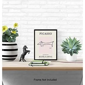 Pablo Picasso Wall Art & Decor - Dog Wall Decor - Mid-Century Modern Room Decor - Abstract Art - Minimalist Wall Decor - Line Art Wall Decor - Gallery Wall Art - Museum Posters - Art Gifts for Women