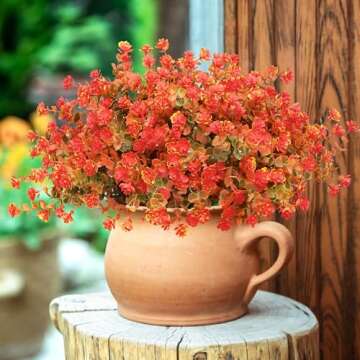 Fall Decor, Fake Mums, 12 Bundles Fall Flowers, UV Resistant Artificial Mums for Outdoors, Faux Mums...