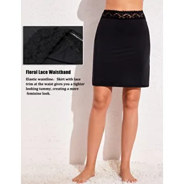Avidlove Lace Trim Above Knee Half Slip Underskirt