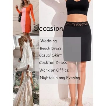 Avidlove Lace Trim Above Knee Half Slip Underskirt