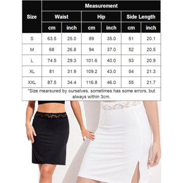 Avidlove Lace Trim Above Knee Half Slip Underskirt