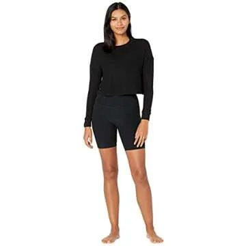 Beyond Yoga Spacedye Team Pockets High Waisted Biker Shorts Darkest Night SM