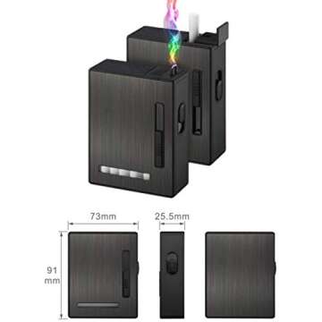20PCS Automatic Ejection Cigarette Case with Rechargeable Electric Arc Lighter Windproof Flameless USB Lighter Box Holder Ideal Gift for Men and Your Friends