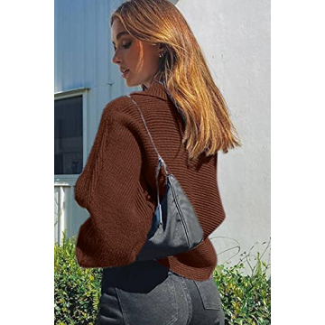 Trendy CHYRII V Neck Puff Sweater for Stylish Comfort