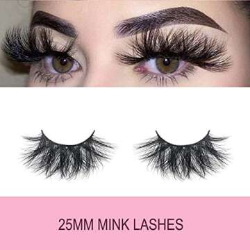 Wholesale 25mm Mink Lashes Mikiwi E01-5, Real Mink EyeLashes, Thick HandMade Full Strip Lashes, Crue...