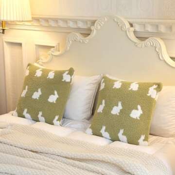 Cozy Rabbit Throw Pillow Covers for Home Decor