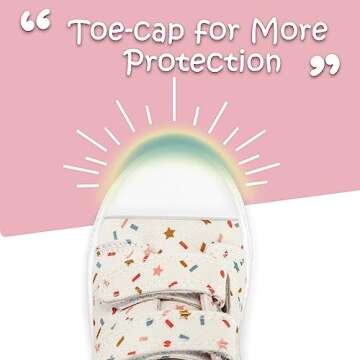 K KomForme Toddler Sneakers for Boys and Girls Dual Hook and Loops Sneakers Baby Canvas Shoes Colorful