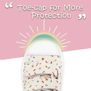 K KomForme Toddler Sneakers for Boys and Girls Dual Hook and Loops Sneakers Baby Canvas Shoes Colorful