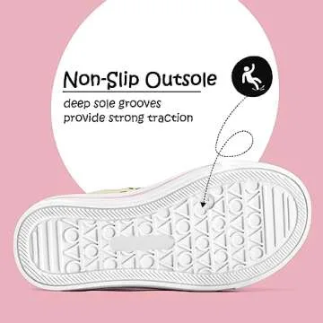 K KomForme Toddler Sneakers for Boys and Girls Dual Hook and Loops Sneakers Baby Canvas Shoes Colorful