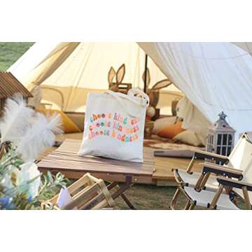 Kimoli Canvas Tote Bag with Inner Pocket Aesthetic Reusable Grocery Shopping Bags Shoulder Bag Book ...