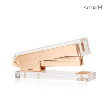 SIRMEDAL Elegant Acrylic Stapler with Rose Gold Staples