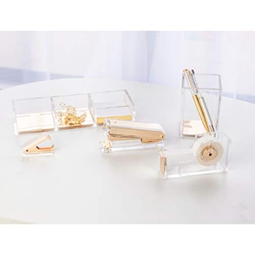 SIRMEDAL Elegant Acrylic Stapler with Rose Gold Staples