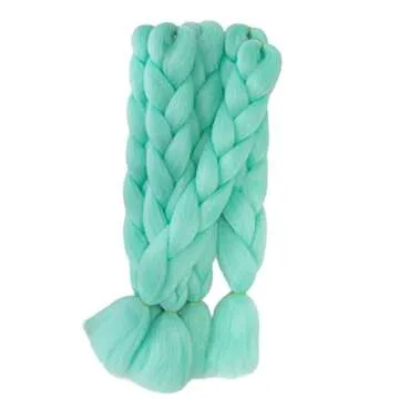 Green Glow in the Dark Braiding Hair Jumbo Extensions