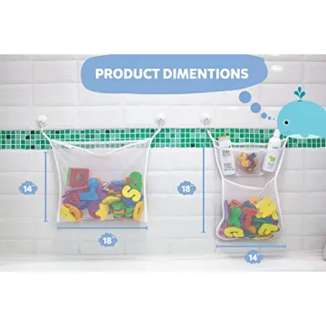 Mesh Bath Toy Organizer 2-Pack with Strong Suction Hooks