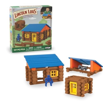 LINCOLN LOGS Oak Creek Lodge - 137 Pieces Real Wood Logs - Best Retro Building Gift Set for Kids - C...