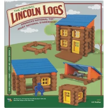 LINCOLN LOGS Oak Creek Lodge 137 Pieces Real Wood
