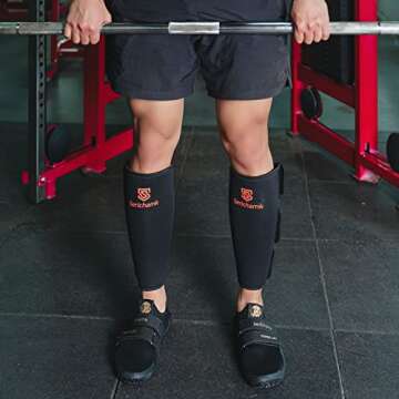 Deadlift Shin Guards 5mm Thick Neoprene EasyWear Weightlifting Shin Sleeves Calf Compression Sleeve Men Ideal for Leg Cramp Relief