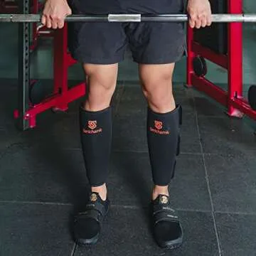 Deadlift Shin Guards 5mm Thick Neoprene EasyWear Weightlifting Shin Sleeves Calf Compression Sleeve Men Ideal for Leg Cramp Relief