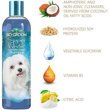 Bio-Groom Super Whitening Dog Shampoo – Whitening Pet Shampoo, Dog Bathing Supplies, Puppy Wash, Dog Grooming Supplies, Cruelty-Free – 12 fl oz 1-Pack