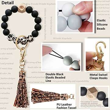 Stylish BIHRTC Beaded Keychain Bracelet for Women