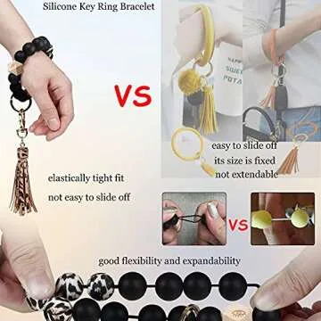 Stylish BIHRTC Beaded Keychain Bracelet for Women